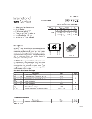 IRF7702 Datasheet PDF International Rectifier