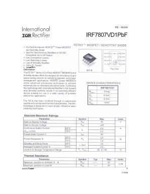 IRF7807VD1PBF Datasheet PDF International Rectifier