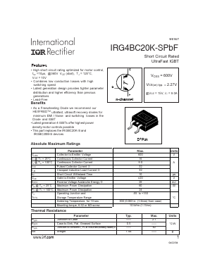 IRG4BC20K-SPBF Datasheet PDF International Rectifier