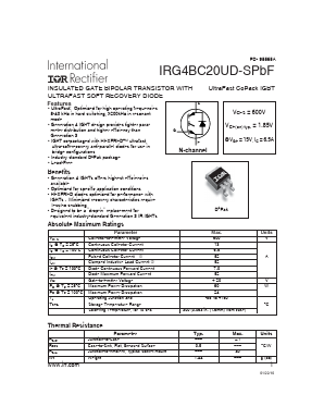 IRG4BC20UD-SPBF Datasheet PDF International Rectifier