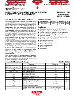 IRHN9150 Datasheet PDF International Rectifier