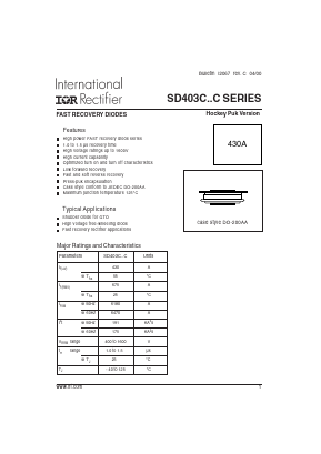 SD403C08S10C Datasheet PDF International Rectifier