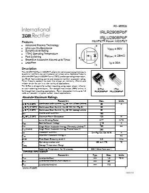 IRLU2908PBF Datasheet PDF International Rectifier