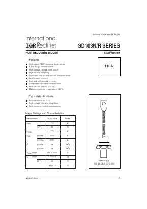 SD103R Datasheet PDF International Rectifier