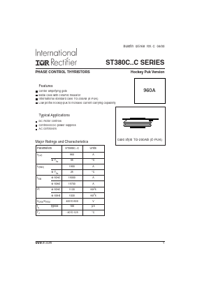 ST380C06C2 Datasheet PDF International Rectifier