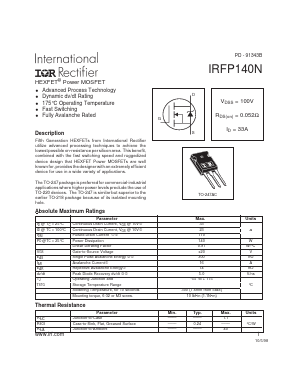 IRFP140N Datasheet PDF International Rectifier