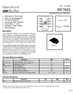 IRF7603 Datasheet PDF International Rectifier