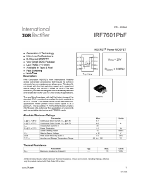 IRF7601TRPBF Datasheet PDF International Rectifier