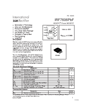 IRF7606PBF Datasheet PDF International Rectifier