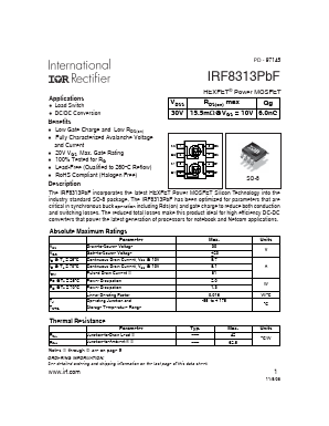 IRF8313PBF Datasheet PDF International Rectifier