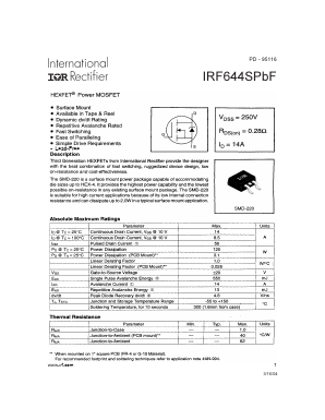 IRF644SPBF Datasheet PDF International Rectifier