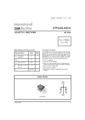 STPS40L40CW Datasheet PDF International Rectifier