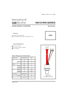 181RKI80 Datasheet PDF International Rectifier