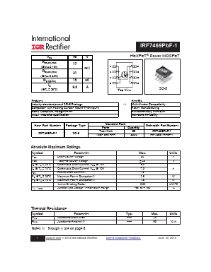 IRF7469TRPBF-1 Datasheet PDF International Rectifier