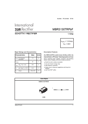 MBRS130TRPBF Datasheet PDF International Rectifier