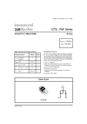 12TQ035PBF Datasheet PDF International Rectifier