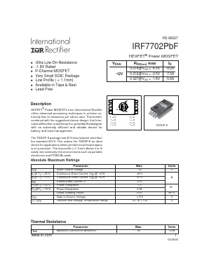 IRF7702PBF Datasheet PDF International Rectifier