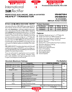 IRHM8064 Datasheet PDF International Rectifier