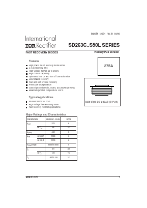 SD263C45S50L Datasheet PDF International Rectifier