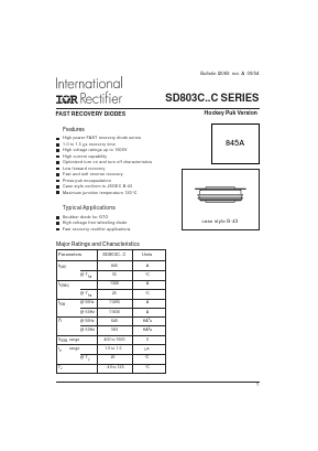 SD803C16S15C Datasheet PDF International Rectifier