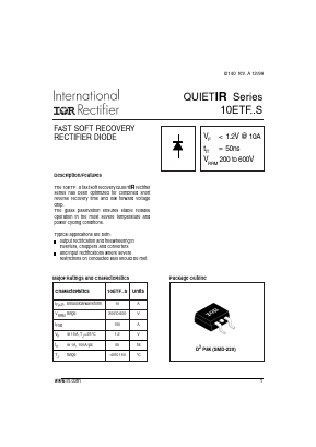10ETF10S Datasheet PDF International Rectifier