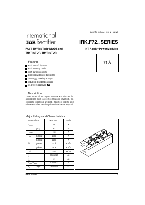 IRKTF72-08HK Datasheet PDF International Rectifier