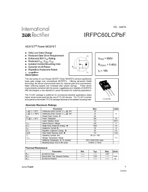 IRFPC60LCPBF Datasheet PDF International Rectifier