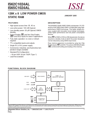 IS62C1024AL-35TLI Datasheet PDF Integrated Silicon Solution