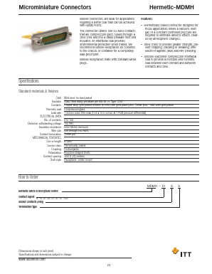 MDMH-15S Datasheet PDF ITT Cannon 