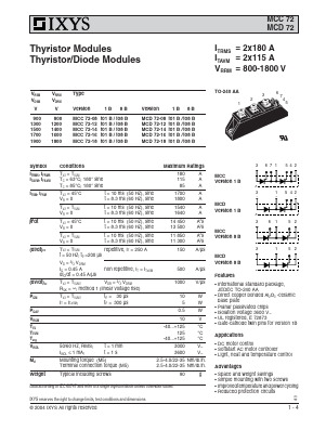 MCD72-18IO8B Datasheet PDF IXYS CORPORATION