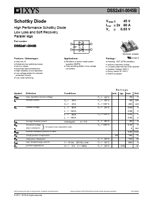 DSS2X81-0045B Datasheet PDF IXYS CORPORATION