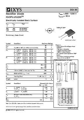 DSI30-08AC Datasheet PDF IXYS CORPORATION