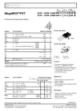IXTH11N80 Datasheet PDF IXYS CORPORATION
