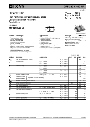 DPF240X400NA Datasheet PDF IXYS CORPORATION