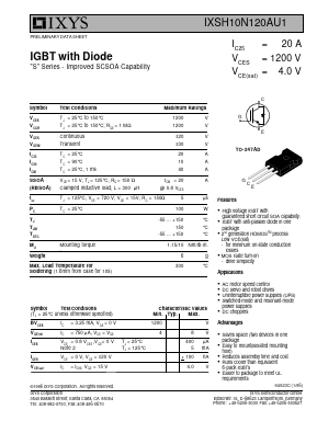 IXSH10N120AU1 Datasheet PDF IXYS CORPORATION