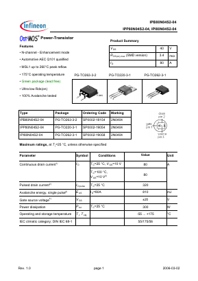2N0404 Datasheet PDF Infineon Technologies