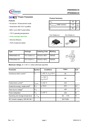 2N0605 Datasheet PDF Infineon Technologies