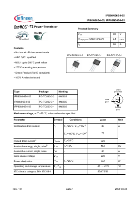4N0605 Datasheet PDF Infineon Technologies