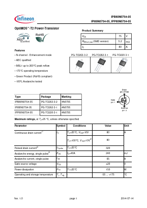 4N0705 Datasheet PDF Infineon Technologies