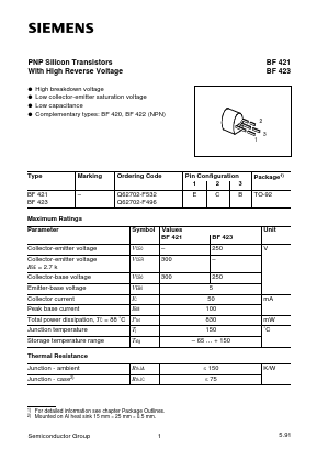 BF423 Datasheet PDF Infineon Technologies