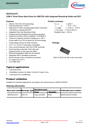 6ED2231S12T Datasheet PDF Infineon Technologies