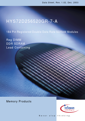 HYS72D256520GR Datasheet PDF Infineon Technologies