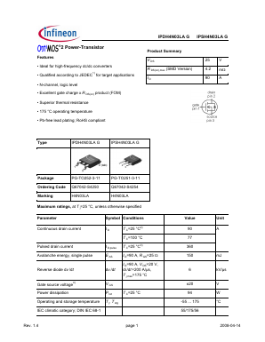 IPDH4N03LA Datasheet PDF Infineon Technologies