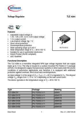 TLE4284DV50 Datasheet PDF Infineon Technologies