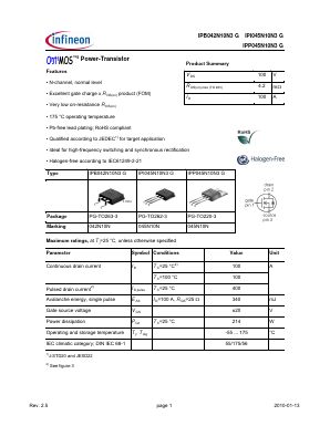 045N10N Datasheet PDF Infineon Technologies