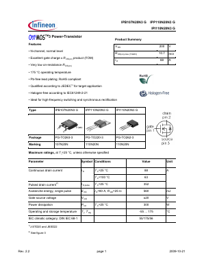 107N20N Datasheet PDF Infineon Technologies