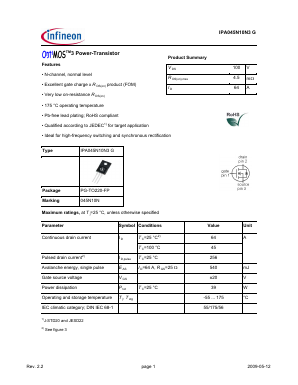 045N10N Datasheet PDF Infineon Technologies
