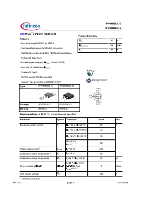 096N03L Datasheet PDF Infineon Technologies