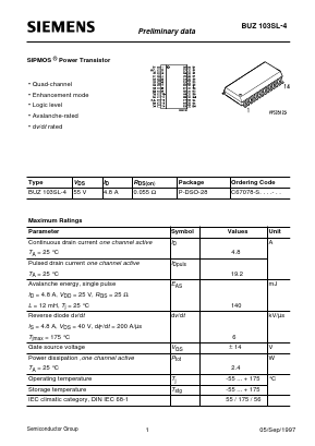 BUZ103SL-4 Datasheet PDF Infineon Technologies