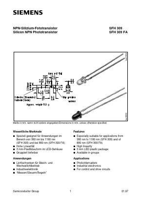 SFH309FA-4 Datasheet PDF Infineon Technologies